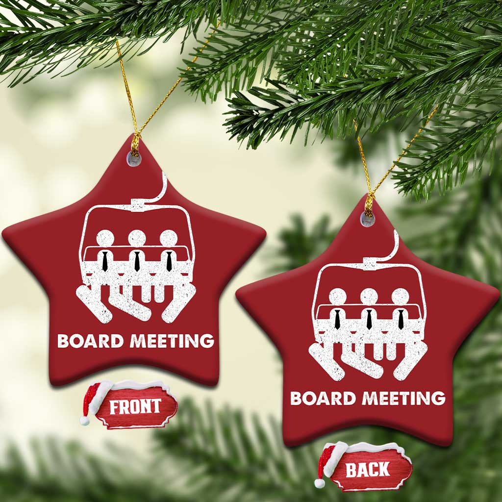 Funny Snowboarding Christmas Ornament Board Meeting Holiday Snowboard Winter Sport TS11 Star Red Print Your Wear