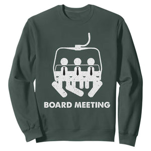 Funny Snowboarding Sweatshirt Board Meeting Holiday Snowboard Winter Sport TS11 Dark Forest Green Print Your Wear