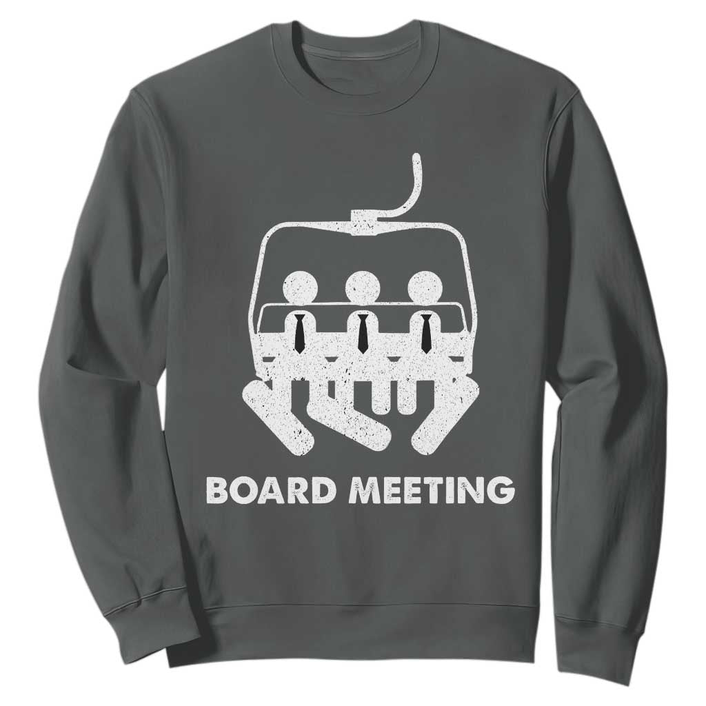 Funny Snowboarding Sweatshirt Board Meeting Holiday Snowboard Winter Sport TS11 Dark Heather Print Your Wear