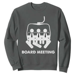 Funny Snowboarding Sweatshirt Board Meeting Holiday Snowboard Winter Sport TS11 Dark Heather Print Your Wear