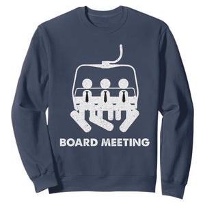 Funny Snowboarding Sweatshirt Board Meeting Holiday Snowboard Winter Sport TS11 Navy Print Your Wear