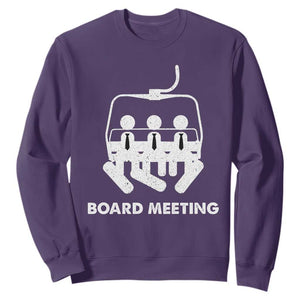 Funny Snowboarding Sweatshirt Board Meeting Holiday Snowboard Winter Sport TS11 Purple Print Your Wear