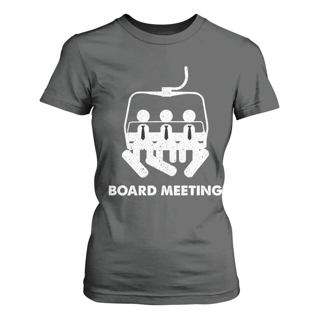 Funny Snowboarding T Shirt For Women Board Meeting Holiday Snowboard Winter Sport TS11 Dark Heather Print Your Wear