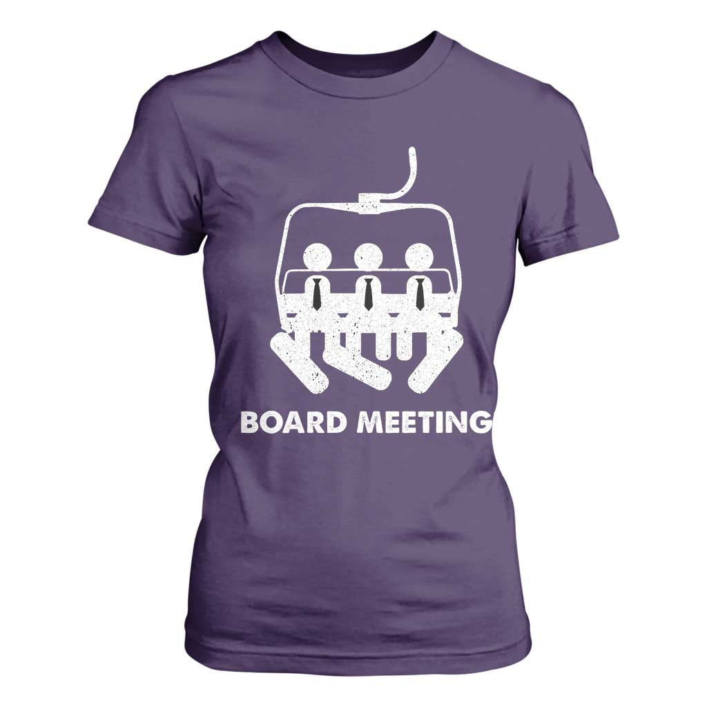 Funny Snowboarding T Shirt For Women Board Meeting Holiday Snowboard Winter Sport TS11 Purple Print Your Wear