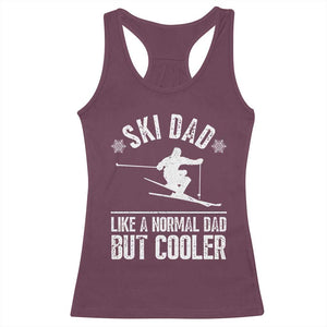 Funny Skiing Father's Day Racerback Tank Top Ski Dad Like A Normal Dad But Cooler TS11 Maroon Print Your Wear