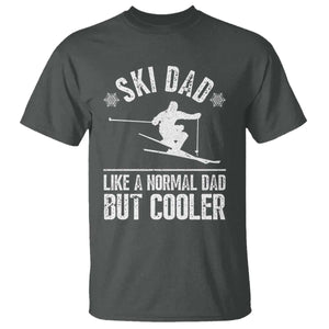 Funny Skiing Father's Day T Shirt Ski Dad Like A Normal Dad But Cooler TS11 Dark Heather Print Your Wear