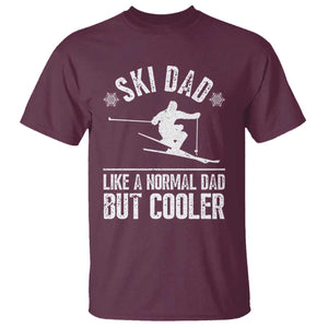 Funny Skiing Father's Day T Shirt Ski Dad Like A Normal Dad But Cooler TS11 Maroon Print Your Wear