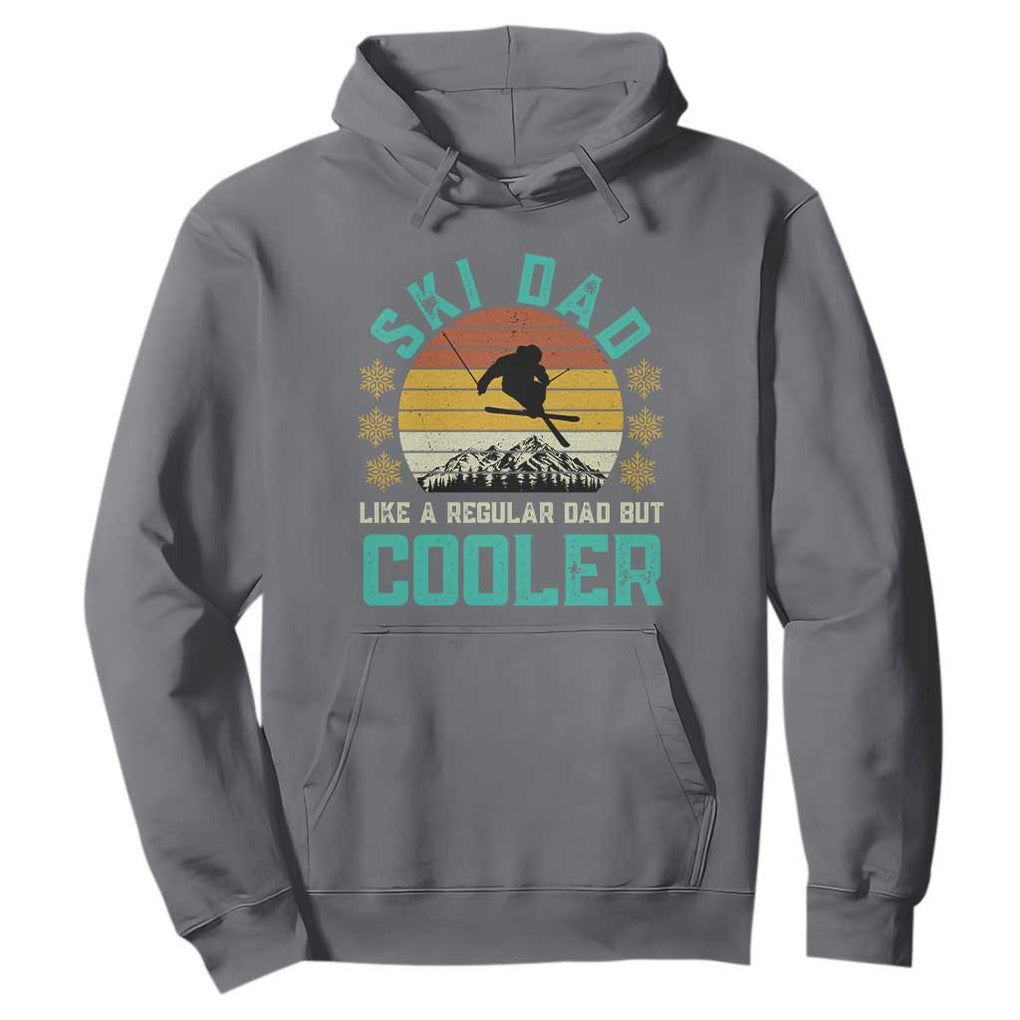 Funny Retro Skiing Father's Day Hoodie Ski Dad Like A Normal Dad But Cooler TS11 Charcoal Print Your Wear