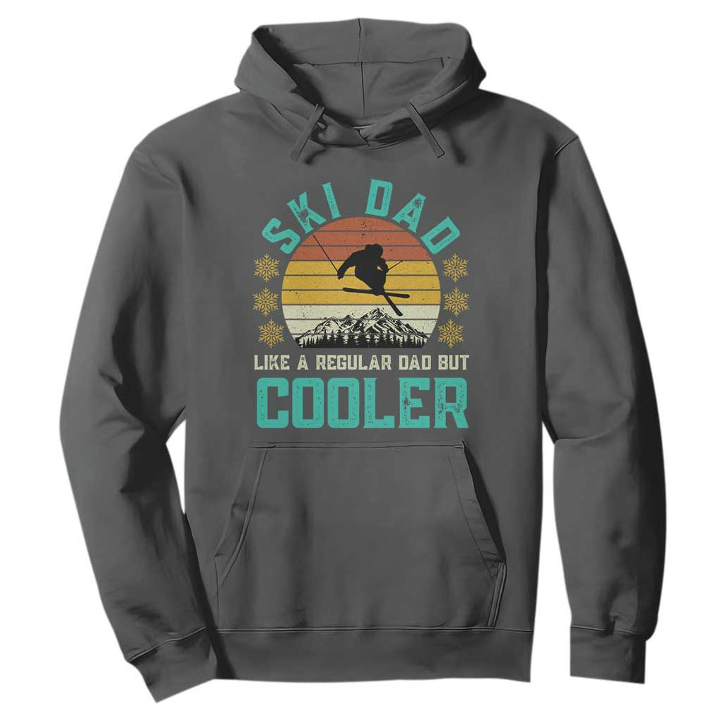 Funny Retro Skiing Father's Day Hoodie Ski Dad Like A Normal Dad But Cooler TS11 Dark Heather Print Your Wear