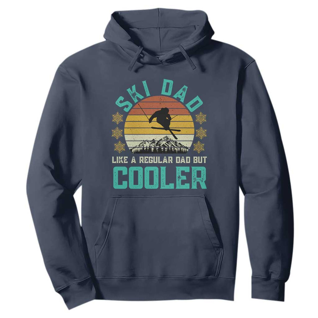 Funny Retro Skiing Father's Day Hoodie Ski Dad Like A Normal Dad But Cooler TS11 Navy Print Your Wear
