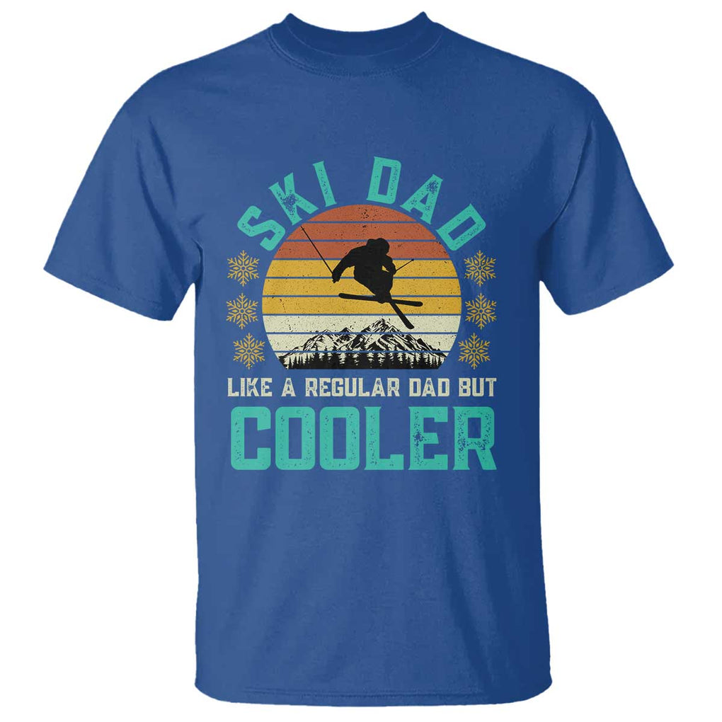 Funny Retro Skiing Father's Day T Shirt Ski Dad Like A Normal Dad But Cooler TS11 Royal Blue Print Your Wear
