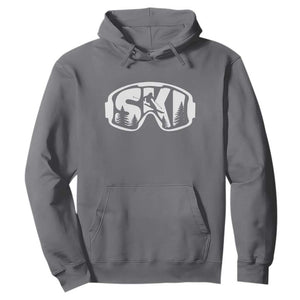 Funny Skiing Hoodie Ski Goggles Winter Sport Snow Mountain TS11 Charcoal Print Your Wear