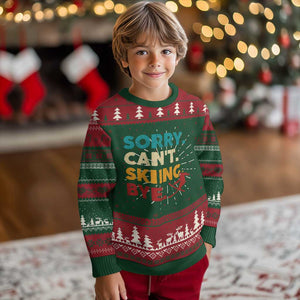 Funny Skiing Ugly Christmas Sweater Sorry Can't Skiing Bye Winter Sport TS11 Christmas Print Your Wear