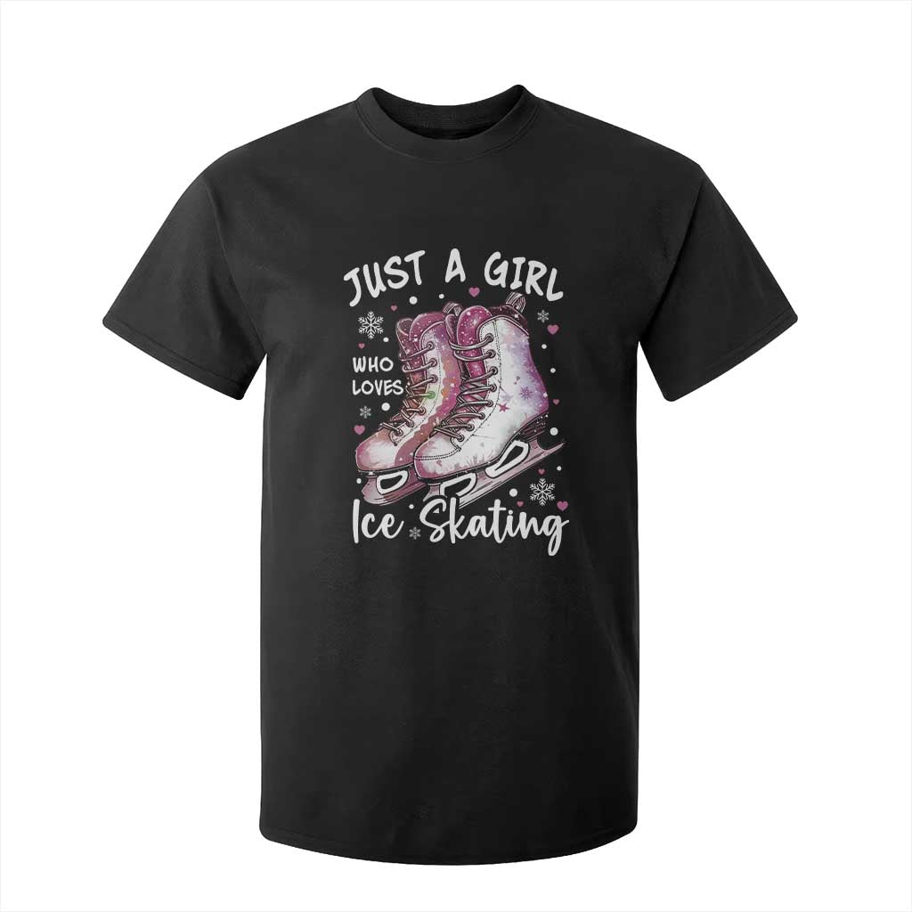 Figure Ice Skater T Shirt For Kid Just A Girl Who Loves Ice Skating TS11 Black Print Your Wear