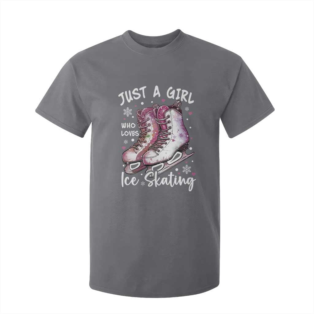 Figure Ice Skater T Shirt For Kid Just A Girl Who Loves Ice Skating TS11 Charcoal Print Your Wear
