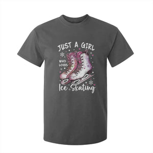 Figure Ice Skater T Shirt For Kid Just A Girl Who Loves Ice Skating TS11 Dark Heather Print Your Wear