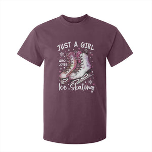 Figure Ice Skater T Shirt For Kid Just A Girl Who Loves Ice Skating TS11 Maroon Print Your Wear