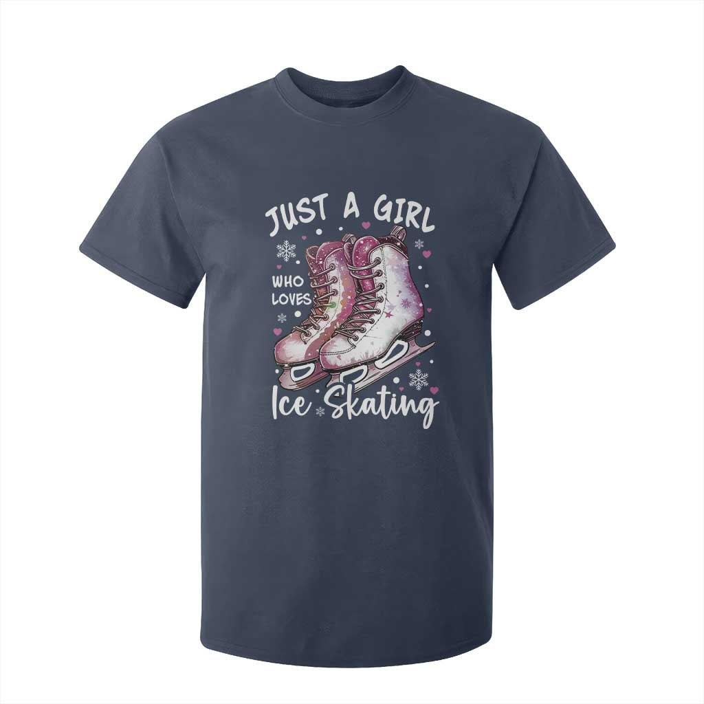 Figure Ice Skater T Shirt For Kid Just A Girl Who Loves Ice Skating TS11 Navy Print Your Wear