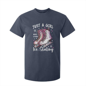 Figure Ice Skater T Shirt For Kid Just A Girl Who Loves Ice Skating TS11 Navy Print Your Wear