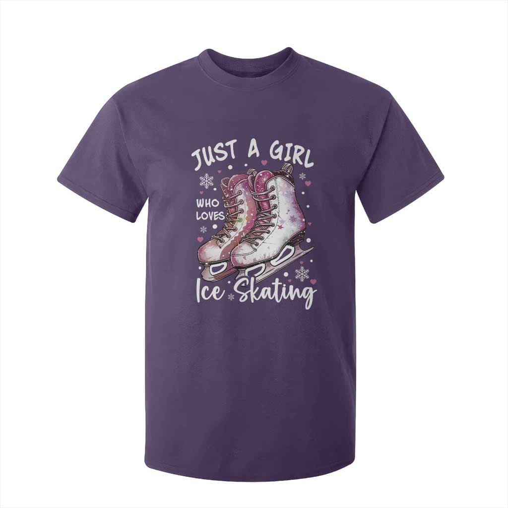 Figure Ice Skater T Shirt For Kid Just A Girl Who Loves Ice Skating TS11 Purple Print Your Wear