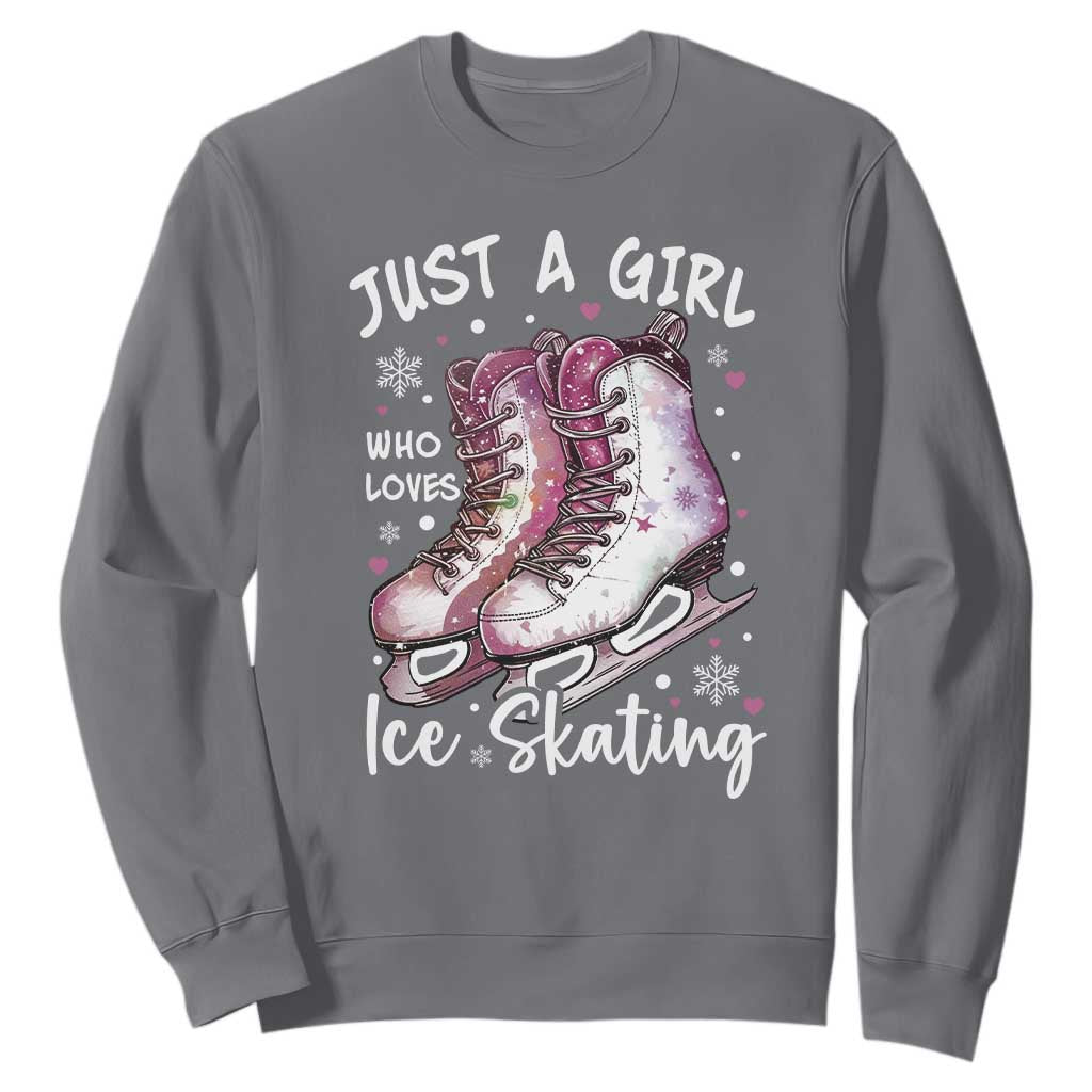 Figure Ice Skater Sweatshirt Just A Girl Who Loves Ice Skating TS11 Charcoal Print Your Wear