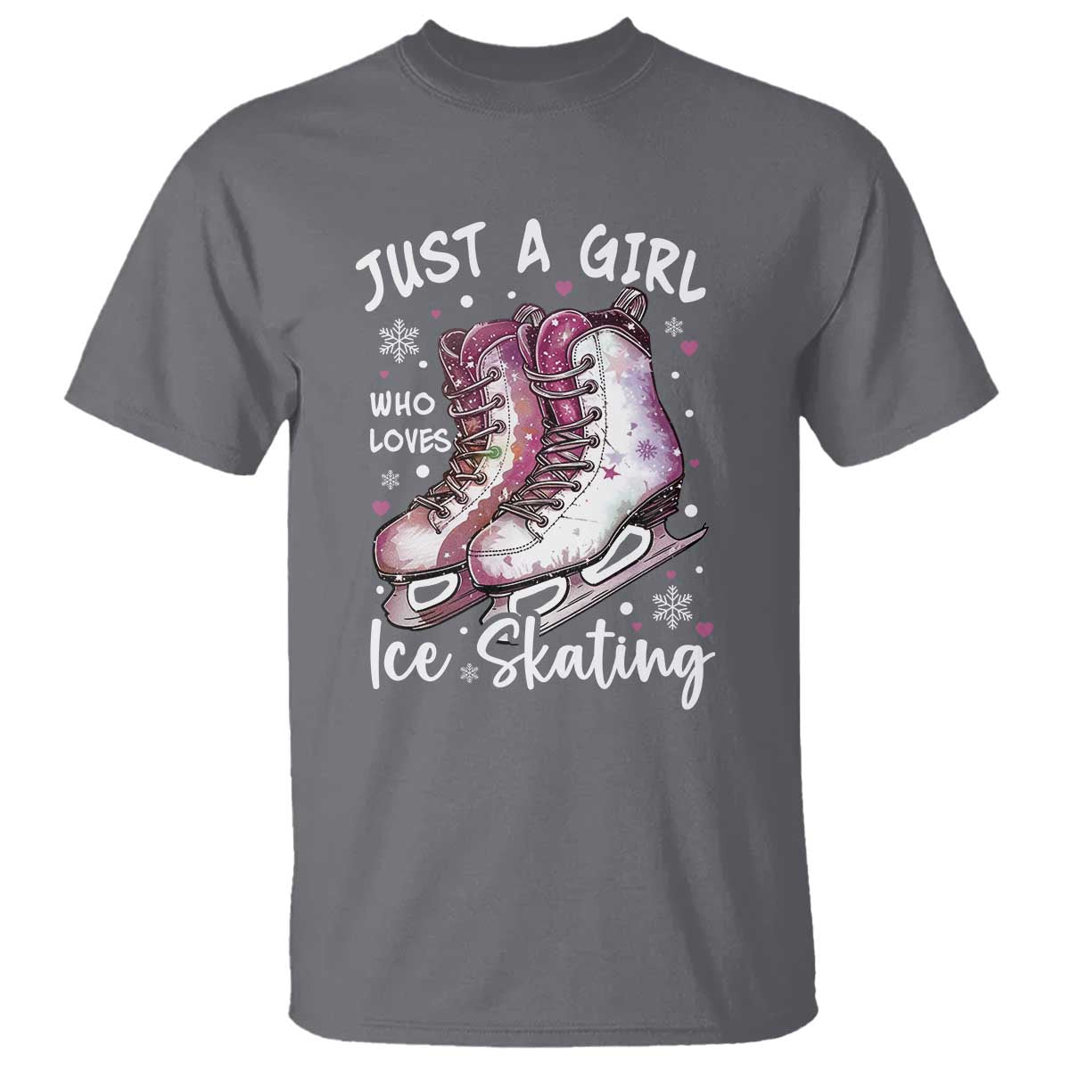 Figure Ice Skater T Shirt Just A Girl Who Loves Ice Skating TS11 Charcoal Print Your Wear