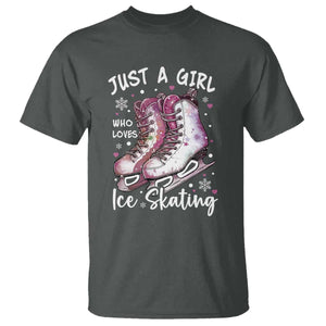 Figure Ice Skater T Shirt Just A Girl Who Loves Ice Skating TS11 Dark Heather Print Your Wear