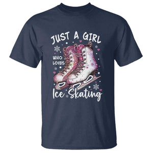 Figure Ice Skater T Shirt Just A Girl Who Loves Ice Skating TS11 Navy Print Your Wear