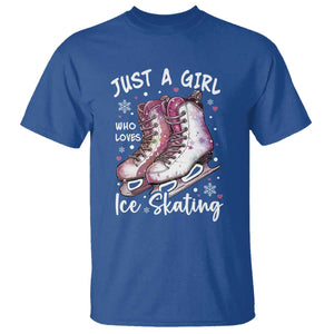 Figure Ice Skater T Shirt Just A Girl Who Loves Ice Skating TS11 Royal Blue Print Your Wear
