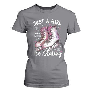 Figure Ice Skater T Shirt For Women Just A Girl Who Loves Ice Skating TS11 Charcoal Print Your Wear