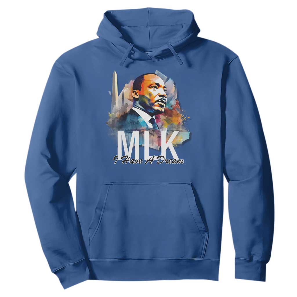 MLK I Have A Dream Hoodie Martin Luther King Portrait Black History Month TS11 Royal Blue Print Your Wear