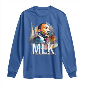MLK I Have A Dream Long Sleeve Shirt Martin Luther King Portrait Black History Month TS11 Royal Blue Print Your Wear