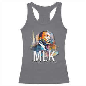 MLK I Have A Dream Racerback Tank Top Martin Luther King Portrait Black History Month TS11 Charcoal Print Your Wear