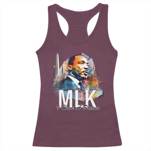 MLK I Have A Dream Racerback Tank Top Martin Luther King Portrait Black History Month TS11 Maroon Print Your Wear
