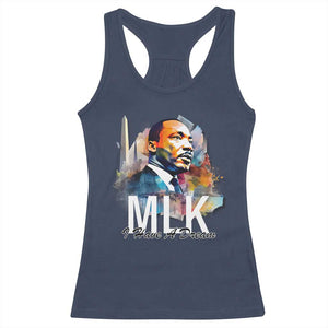 MLK I Have A Dream Racerback Tank Top Martin Luther King Portrait Black History Month TS11 Navy Print Your Wear