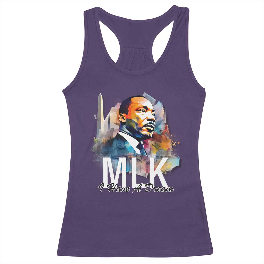 MLK I Have A Dream Racerback Tank Top Martin Luther King Portrait Black History Month TS11 Purple Print Your Wear