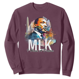 MLK I Have A Dream Sweatshirt Martin Luther King Portrait Black History Month TS11 Maroon Print Your Wear