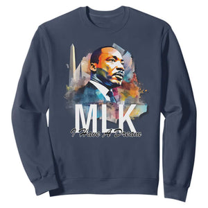MLK I Have A Dream Sweatshirt Martin Luther King Portrait Black History Month TS11 Navy Print Your Wear