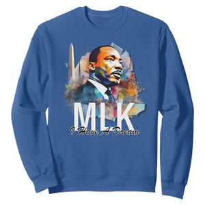 MLK I Have A Dream Sweatshirt Martin Luther King Portrait Black History Month TS11 Royal Blue Print Your Wear