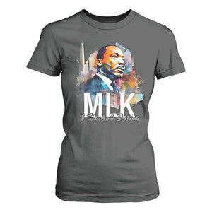 MLK I Have A Dream T Shirt For Women Martin Luther King Portrait Black History Month TS11 Dark Heather Print Your Wear