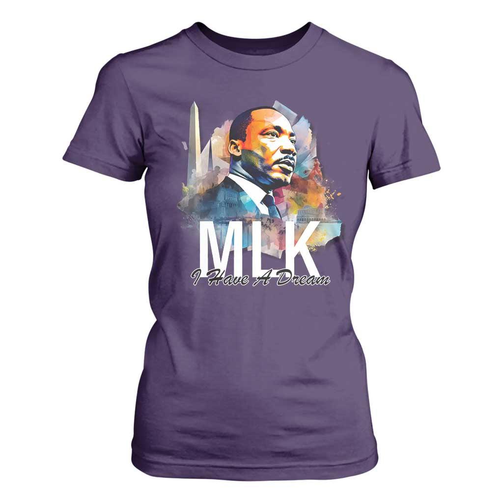 MLK I Have A Dream T Shirt For Women Martin Luther King Portrait Black History Month TS11 Purple Print Your Wear