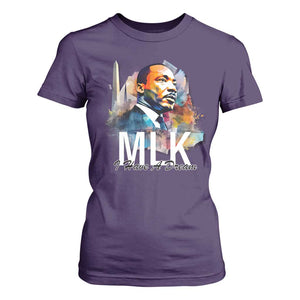 MLK I Have A Dream T Shirt For Women Martin Luther King Portrait Black History Month TS11 Purple Print Your Wear