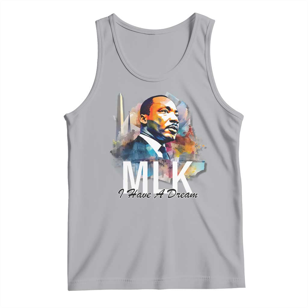 MLK I Have A Dream Tank Top Martin Luther King Portrait Black History Month TS11 Athletic Heather Print Your Wear