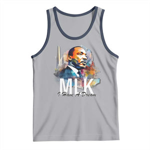 MLK I Have A Dream Tank Top Martin Luther King Portrait Black History Month TS11 Athletic Heather Navy Print Your Wear