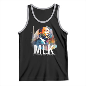 MLK I Have A Dream Tank Top Martin Luther King Portrait Black History Month TS11 Black Athletic Heather Print Your Wear