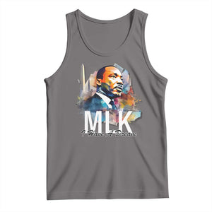 MLK I Have A Dream Tank Top Martin Luther King Portrait Black History Month TS11 Deep Heather Print Your Wear