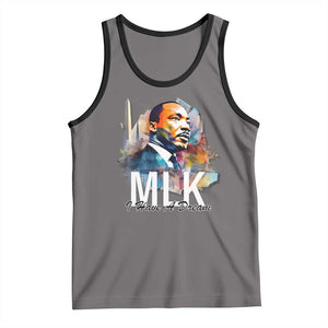 MLK I Have A Dream Tank Top Martin Luther King Portrait Black History Month TS11 Deep Heather Black Print Your Wear