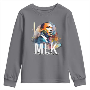 MLK I Have A Dream Youth Sweatshirt Martin Luther King Portrait Black History Month TS11 Charcoal Print Your Wear