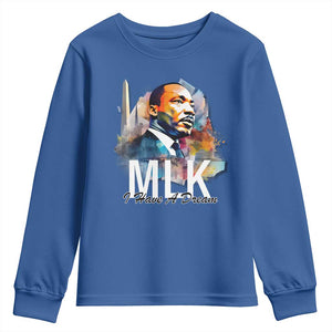 MLK I Have A Dream Youth Sweatshirt Martin Luther King Portrait Black History Month TS11 Royal Blue Print Your Wear