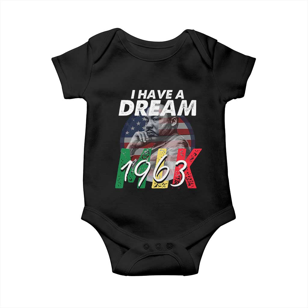 I Have A Dream Martin Luther King MLK 1963 Baby Onesie Black History Month TS11 Black Print Your Wear